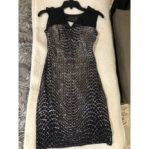 Women’s black sparkly cocktail dress size 3/4